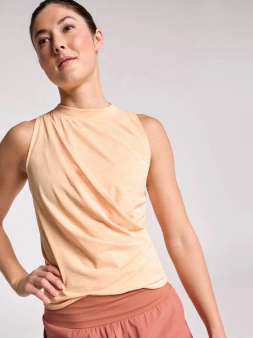 Calia Women's Wrap Front Tissue Tank in Peach Sherbet NWT
